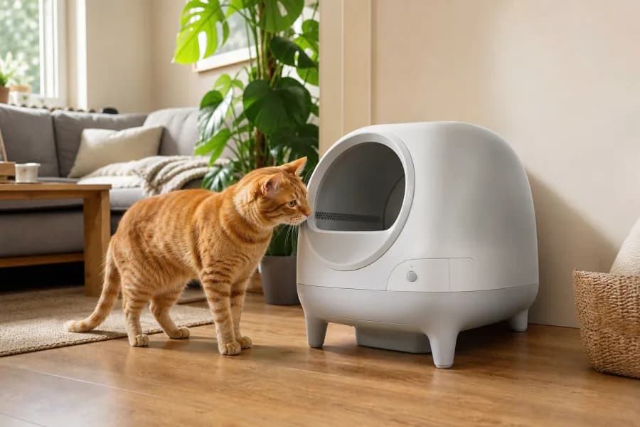 Litière automatique abordable dans un petit appartement
