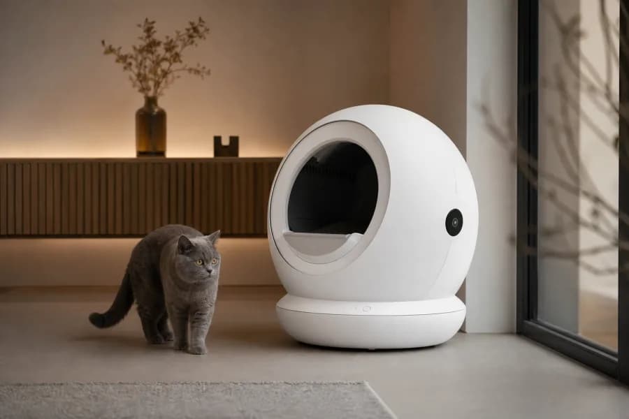 Litière automatique premium dans un intérieur élégant