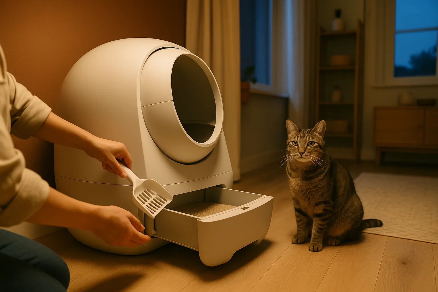 Litières automatiques pour chats avec sensibilité digestive — Comment fonctionne une litière automatique pour chats sensibles?